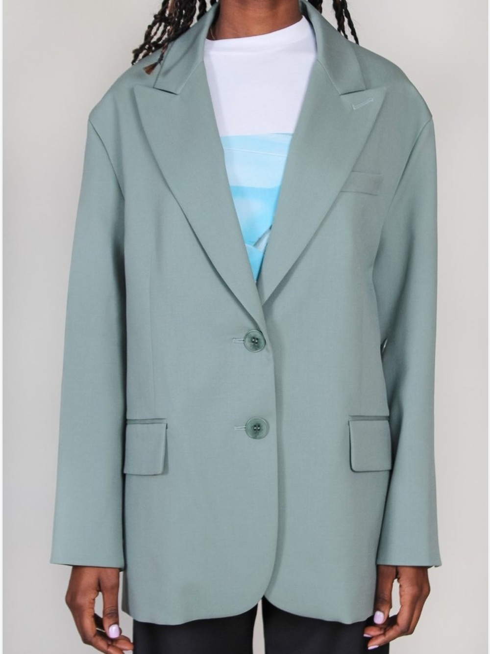 NWT Tibi Cassius Liam Blazer in Dark Mint! Size M , Oversized !!!